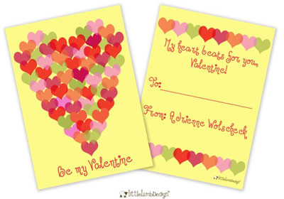 Little Lamb - Valentine's Day Exchange Cards (Hearts)